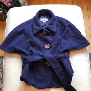 MiCHAEL Michael Kors purple wool short coat/jacket with belt